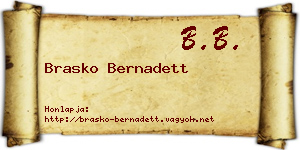 Brasko Bernadett névjegykártya